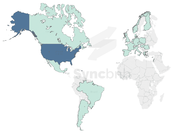 Syncbnb vacation rental survey demographics - world map